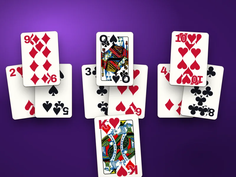 Tri Peaks Solitaire in play